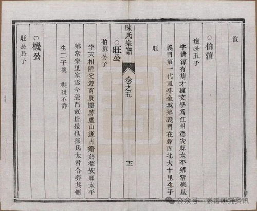 维扬安阜洲陈氏松云家谱 民国时期扬州家族的谱牒修撰与文化传承